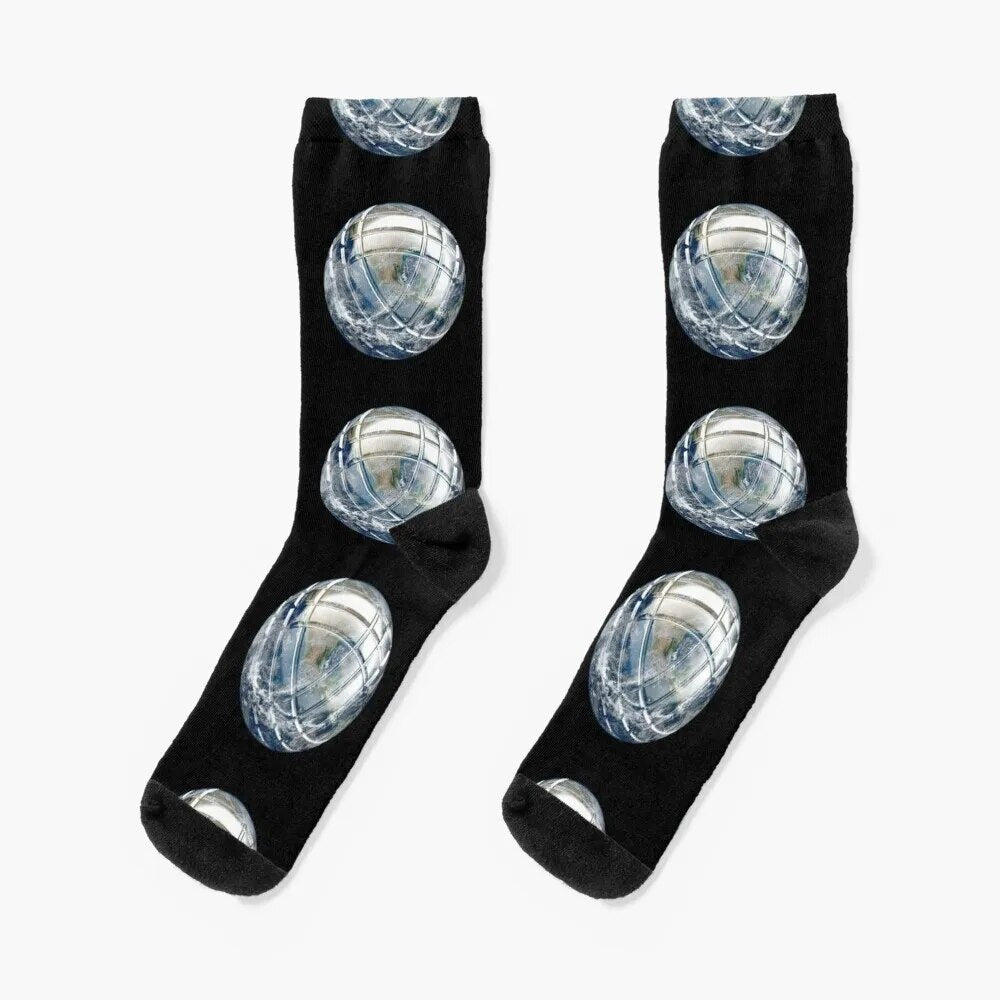 Chaussettes Pétanque Club - Marinière Bleu Et Blanc - Taille Unique 39-45 - Cadeau Pour Joueur