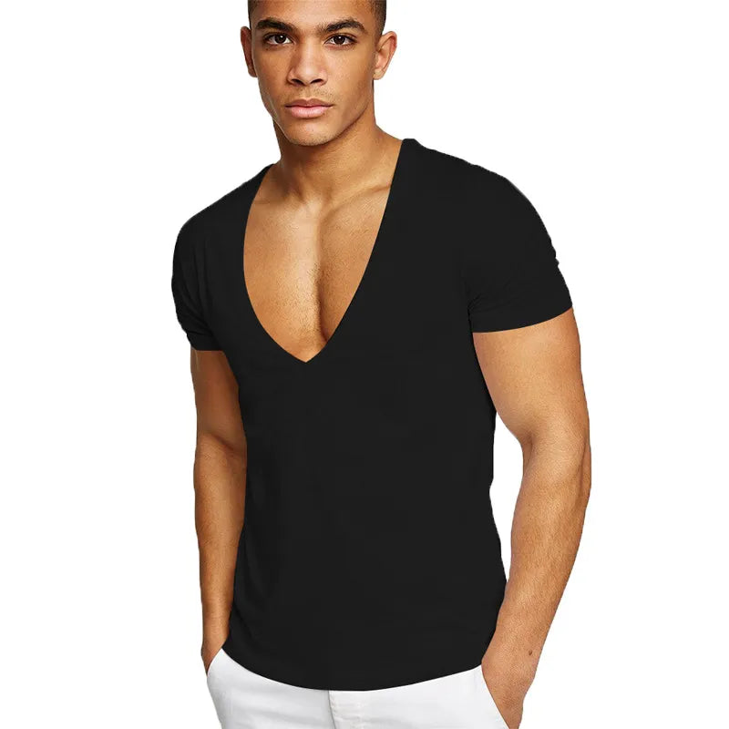 V neck fitted T shirt Beauf de France