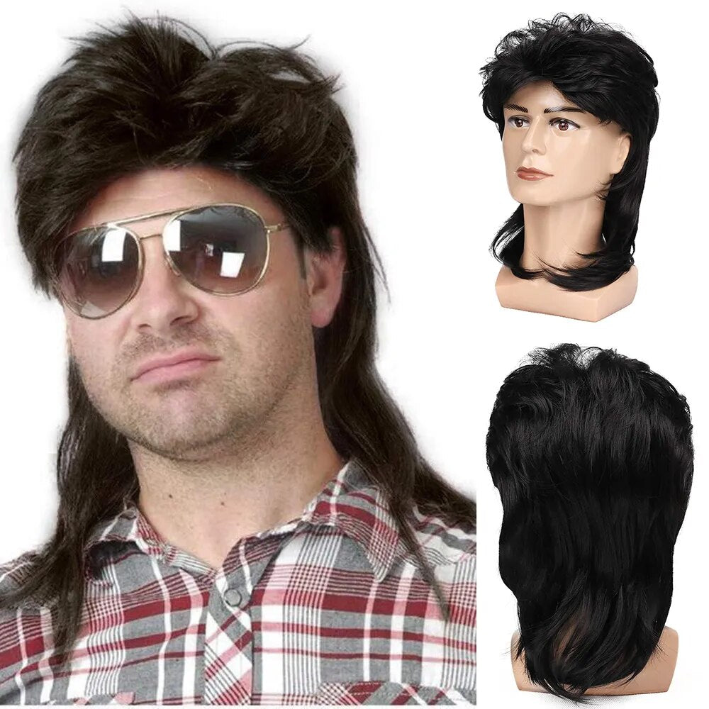 Black Mullet Wig