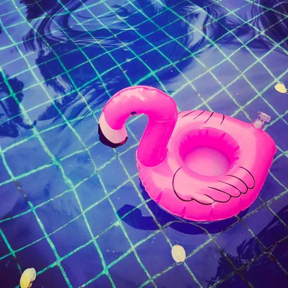 Porte-gobelet Gonflable Flamant Rose – Lot De 12 Pièces Pour Piscine, Plage, Cocktails. PVC Résistant, Facile à Gonfler.